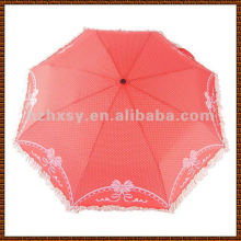 Девочек сладкий бантом дождь зонтик с кружевами